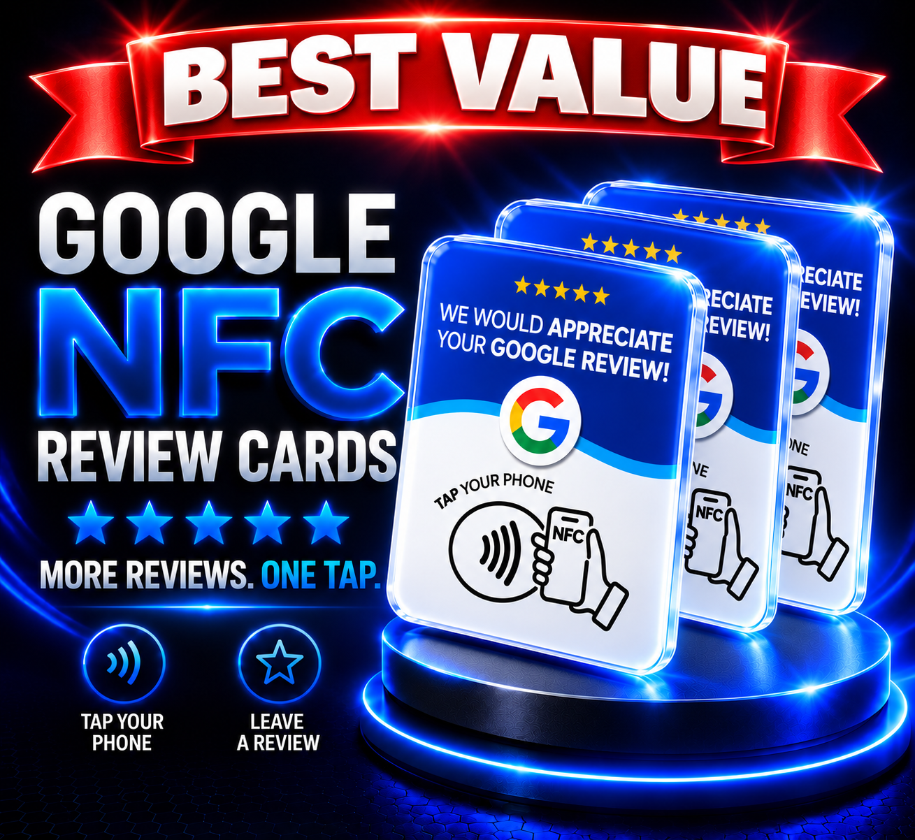 3 Google review cards